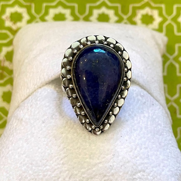 Blue Lapis Lazuli Natural Gemstone-925
Sterling Silver Ring Jewelry Size 8 NEW - Picture 2 of 9